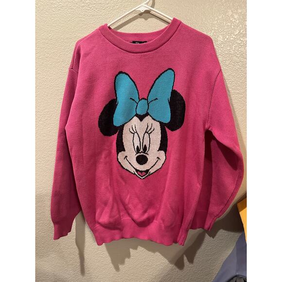 Disney Sweaters - NWT Disney Minnie Mouse Bow Icon Sweater - Pink M